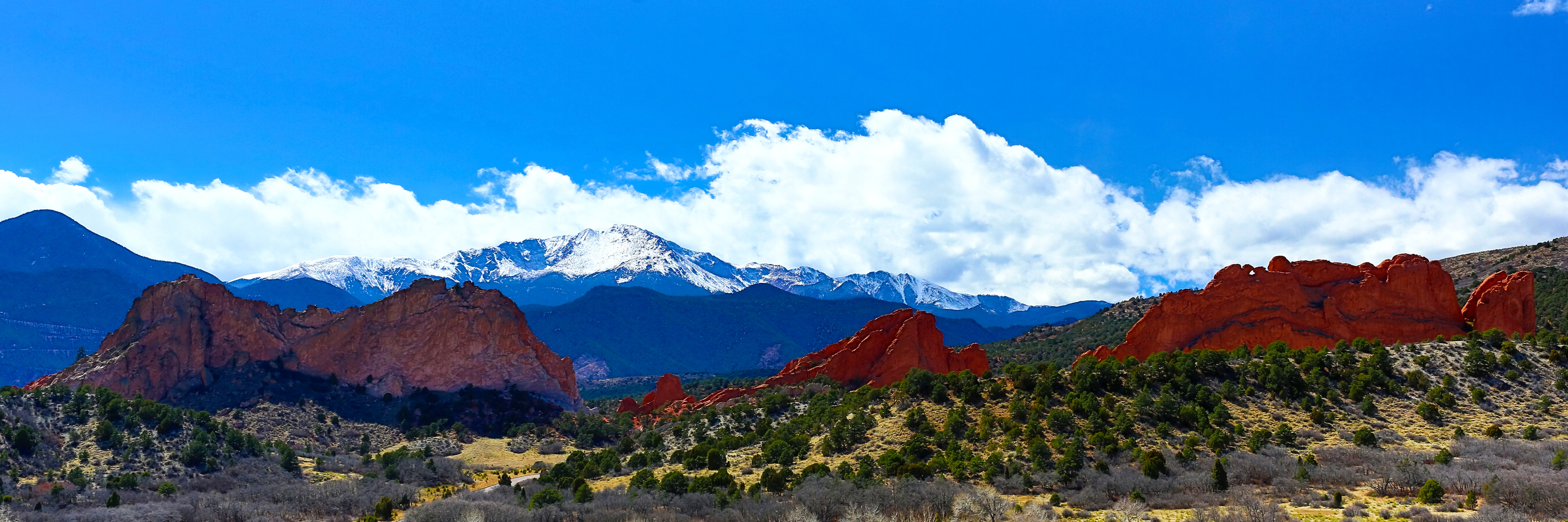Pikes Peak and Garden of the Gods at Colorado Springs